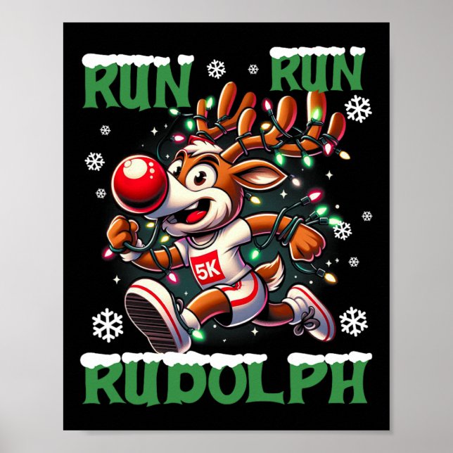 Póster Navidades de 5k Run Run Rudolph Holiday Team (Frente)