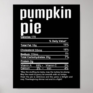Póster Navidades de Acción de Gracias Calabaza Pie Nutric