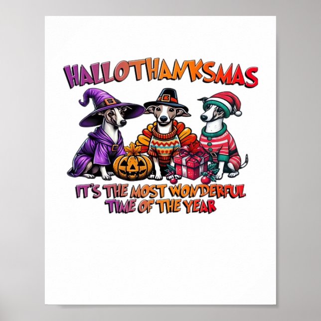 Póster Navidades de Acción de Gracias de Halloween con ma (Frente)