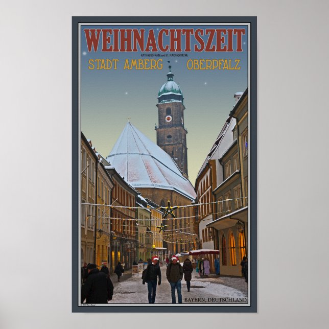 Póster Navidades de Amberg - Rathausstrasse (Frente)