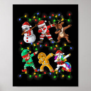Póster Navidades de amigos de Dabbing Santa Elf Chicas ho