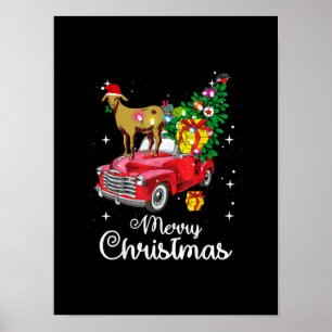 Póster Navidades de autos rojos en Goat Rides