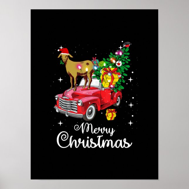 Póster Navidades de autos rojos en Goat Rides (Frente)