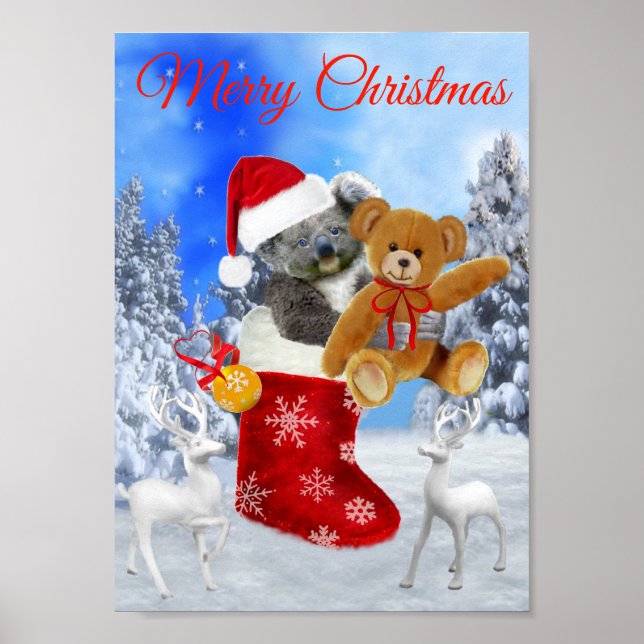 Póster Navidades DE BABY KOALA CON TEDDDY (Frente)