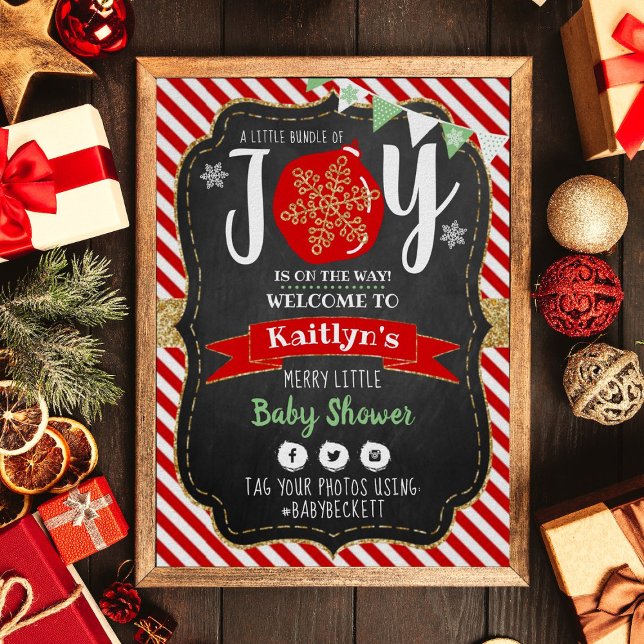 Póster navidades de Baby Shower "Little Bundle Of Joy" (Subido por el creador)