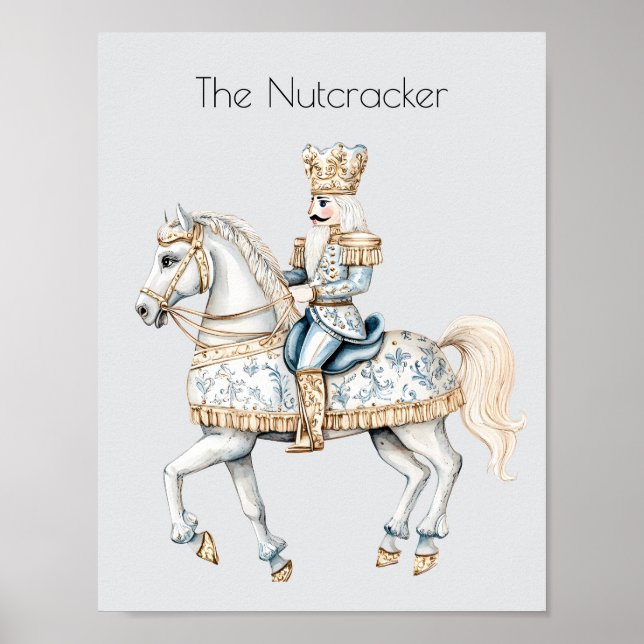 Póster Navidades de Ballet Nutcracker de Acuarela (Frente)