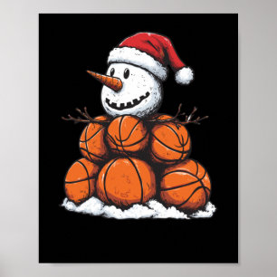 Póster Navidades De Baloncesto Del Mvp Snowman