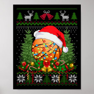 Póster Navidades de baloncesto obsequios familiares y ama