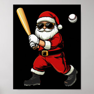 Póster Navidades de béisbol de Guay Santa