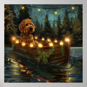 Póster Navidades de Bernedoodle