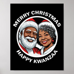 Póster Navidades De Black Loving Santa Claus Y Mrs Claus