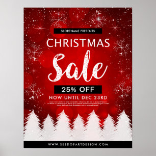 Póster Navidades de Bokeh Rojos venden publicidad comerci