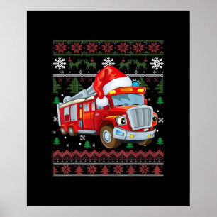 Póster Navidades de bomberos de bomberos se burlan de Pap