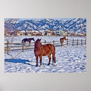 Póster Navidades de Bozeman Montana