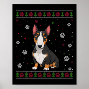 Póster Navidades de Bull Terrier suéter navidad Mascota p
