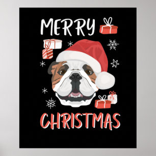 Póster Navidades de Bulldog de Inglaterra