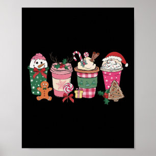 Póster Navidades de café Gingerbread Mujeres Rosa Latte C