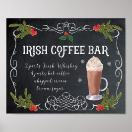 Póster Navidades de café irlandeses cartel de boda de inv