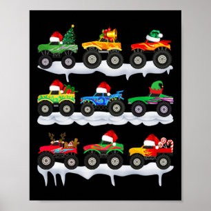 Póster Navidades de Camión Santa Monster Niños del grupo