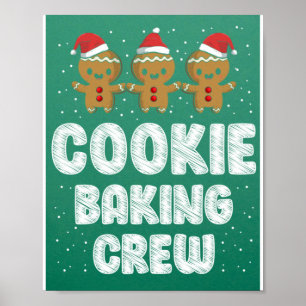 Póster Navidades de camisetas de la tripulación de cookie