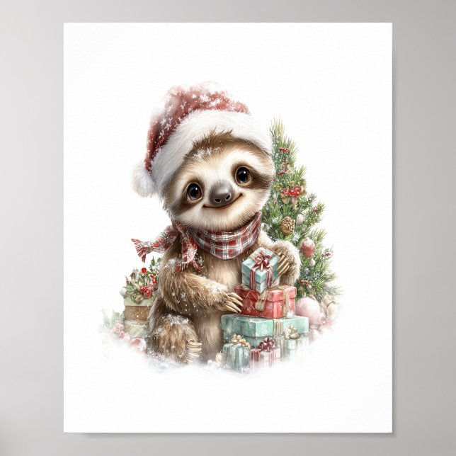 Póster Navidades de camisetas eslovacas Santa Hat (Frente)