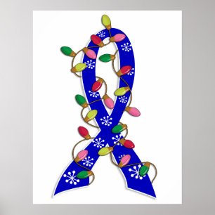 Póster Navidades de cáncer de colon iluminan la cinta de