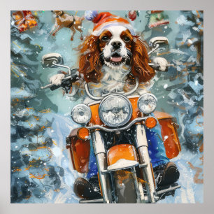 Póster Navidades de Cavalier King Charles Spaniel