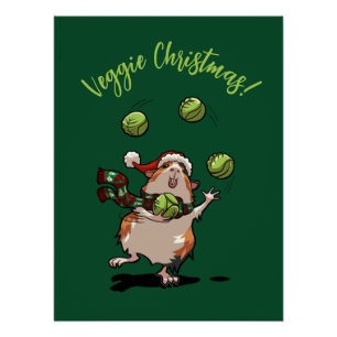 Póster ¡Navidades de Cerdo de Guinea! Sprout Juggler