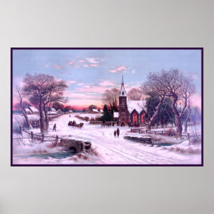 Póster Navidades de Church Services Eve Morning