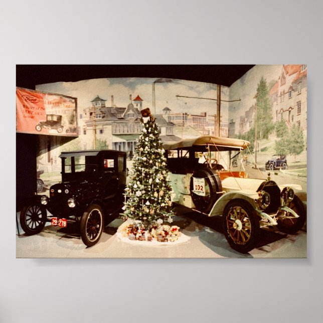Póster Navidades de coches de época (Frente)