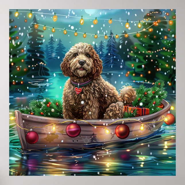 Póster Navidades de Cockapoo Voyage festivo (Frente)