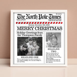 Póster Navidades de collage de fotos Santa Merry Navidad