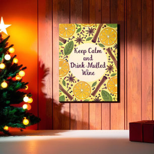 Póster Navidades de color amarillo picante