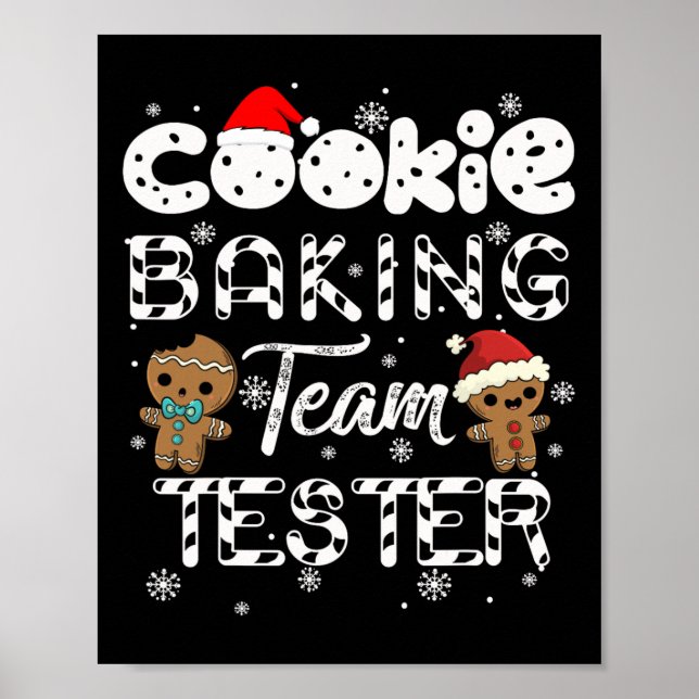Póster Navidades de Cookie Baking Team Tester Gingerbread (Frente)