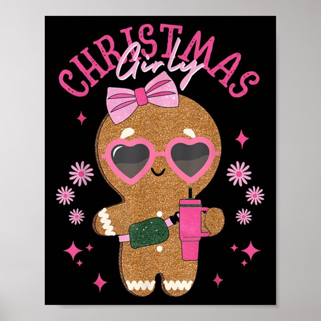 Póster Navidades de Coquette Bow Nk Gingerbread Girly Xma (Frente)