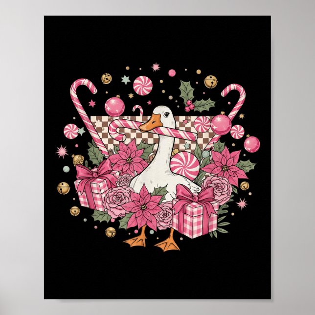 Póster Navidades De Coquette Nk Retro Cute Goose Cheose F (Frente)