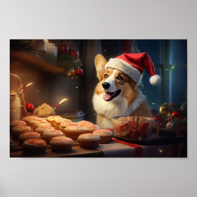 Póster Navidades de Corgi Cookies festividades (Frente)