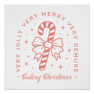 Póster Navidades de cortesía demure coquette estética ros