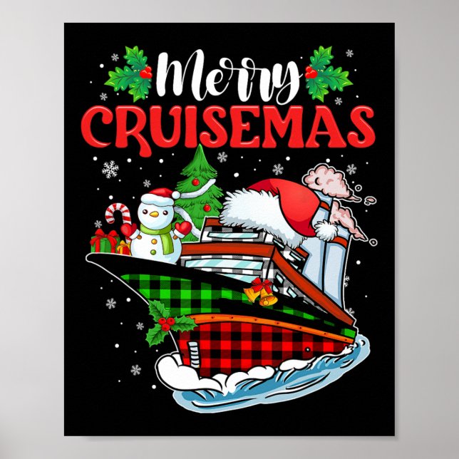 Póster Navidades de crucero para familias divertidos (Frente)