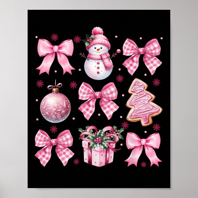 Póster Navidades de cuqueta rosada arcos Santa Gingerbrea (Frente)