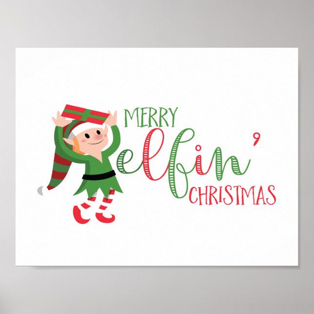 Póster Navidades de Cute Elf Merry Elfin (Frente)
