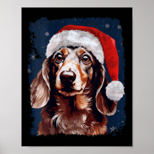 Póster Navidades de Dachshund