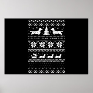 Póster Navidades de Dachshunds