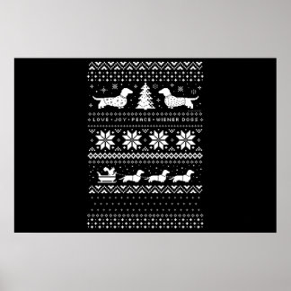 Póster Navidades de Dachshunds