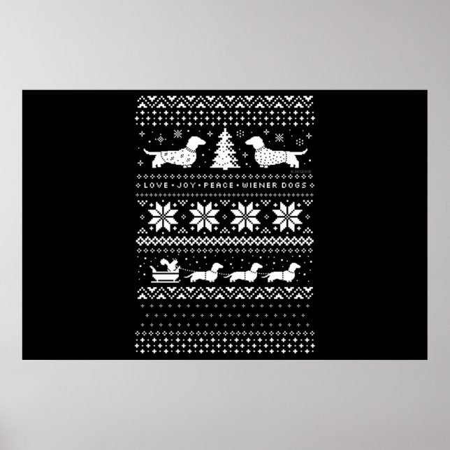 Póster Navidades de Dachshunds (Frente)