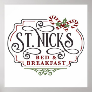 Póster Navidades de desayuno en cama de San Nick