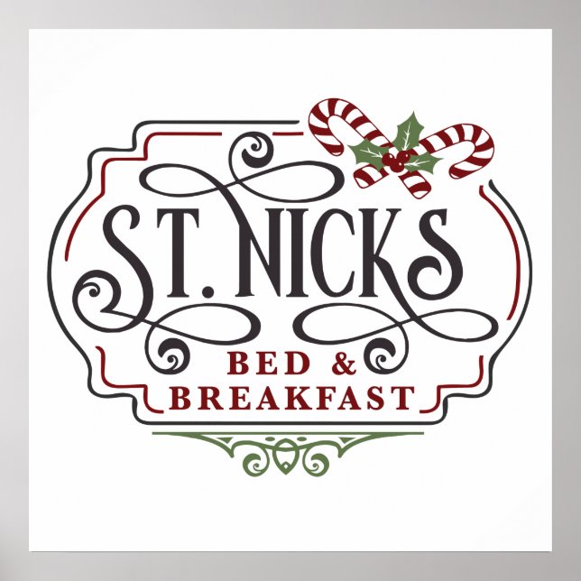 Póster Navidades de desayuno en cama de San Nick (Frente)