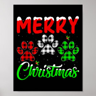 Póster Navidades de Dog Paw Pajamas Puppy Perro Lover Xma