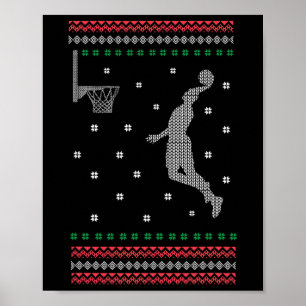 Póster Navidades de Dunking de Baloncesto Guay Sport Feo 