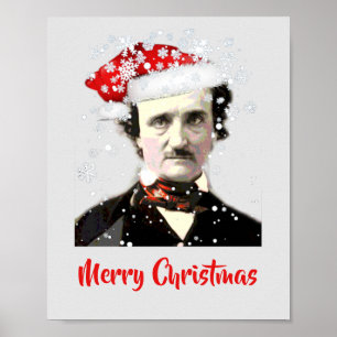 Póster Navidades de Edgar Allan Poe desean Gorra Snowflak